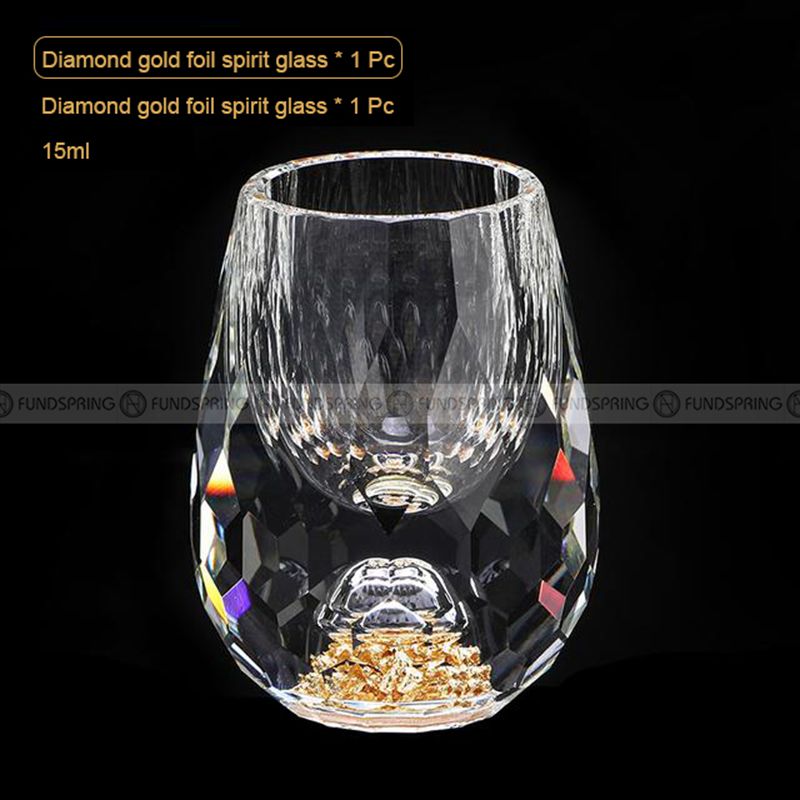 Golden Elegance: Crystal Glass Wine Dispenser Set with Gold Foil Wine Cups Golden Elegance: Crystal Glass Wine Dispenser Set with Gold Foil Wine Cups