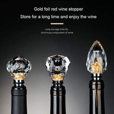 Crystal Flow Gold Foil Red Wine Stoppers Sealed Bottle Stopper Crystal Flow Gold Foil Red Wine Stoppers Sealed Bottle Stopper