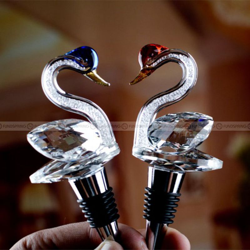 Crystal Swan Diamond Red Wine Stopper Creative Glass Wine Stopper