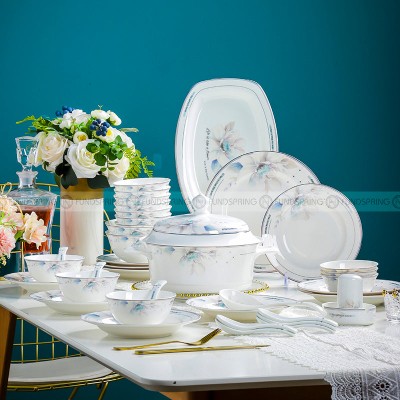 Flower of Life Hand-made Tableware Set Ceramic Dinnerware Set 48-Piece Flower of Life Hand-made Tableware Set Ceramic Dinnerware Set 48-Piece