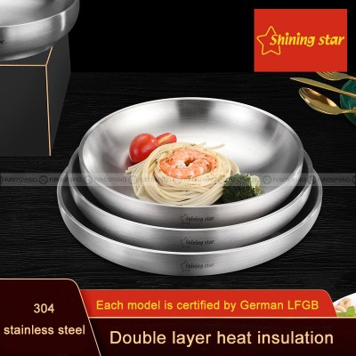 304 Stainless Steel Plate Heat Insulation Double Layer Thickened Bowl 304 Stainless Steel Plate Heat Insulation Double Layer Thickened Bowl