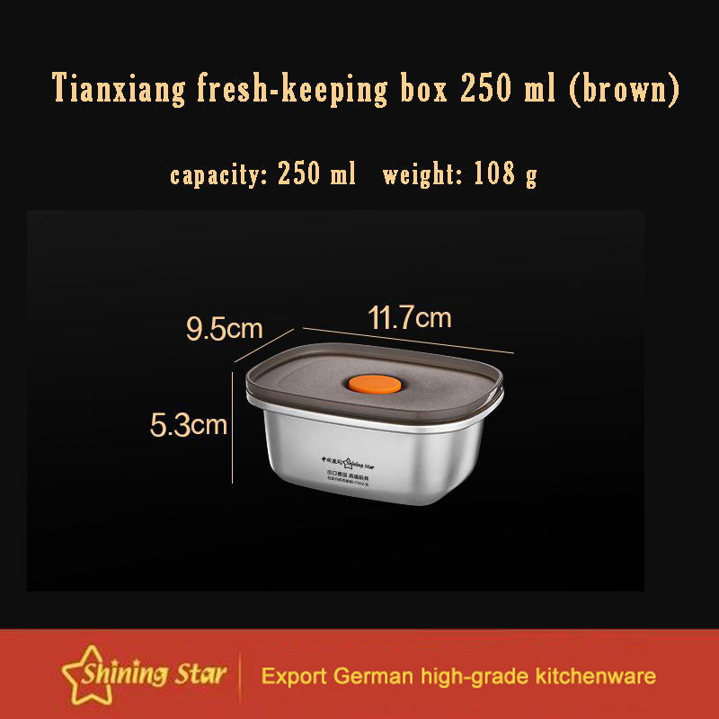 304 Stainless Steel Food Grade Fresh-keeping Box Storage Box Lunch Box 304 Stainless Steel Food Grade Fresh-keeping Box Storage Box Lunch Box