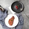 Ceramic Shallow Dish Round Frosted Matte Black And White Salad Plate 8" Ceramic Shallow Dish Round Frosted Matte Black And White Salad Plate 8"