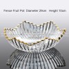 Elegant Glass Fruit Bowl Set with Minimalist Design and Golden Rim