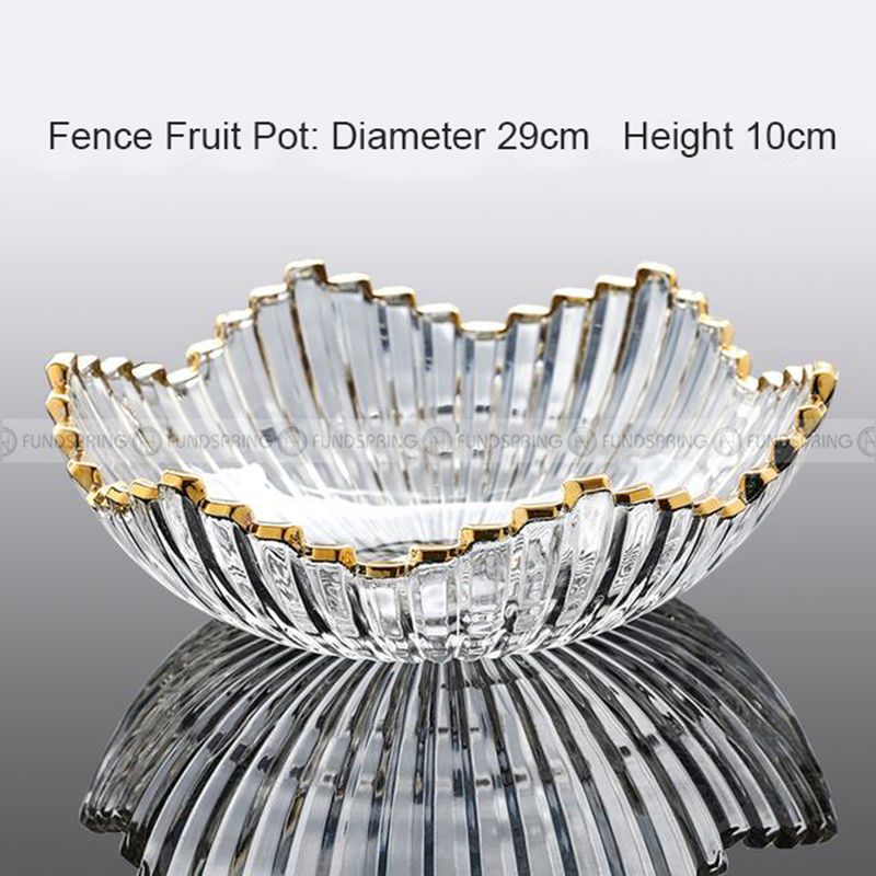 Elegant Glass Fruit Bowl Set with Minimalist Design and Golden Rim Elegant Glass Fruit Bowl Set with Minimalist Design and Golden Rim