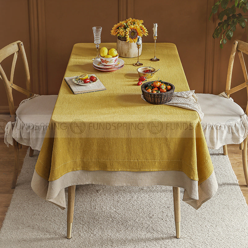 Combe Tablecloth Pastoral Solid Color Cotton Linen Table Clothes