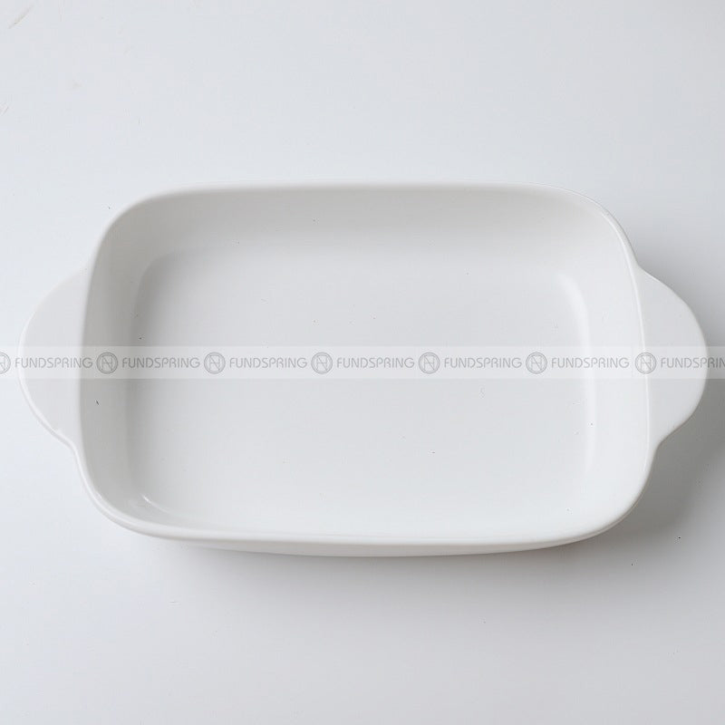 Ceramic Binaural Baking Tray Macaron Color Microwave Oven For Baking Ceramic Binaural Baking Tray Macaron Color Microwave Oven For Baking