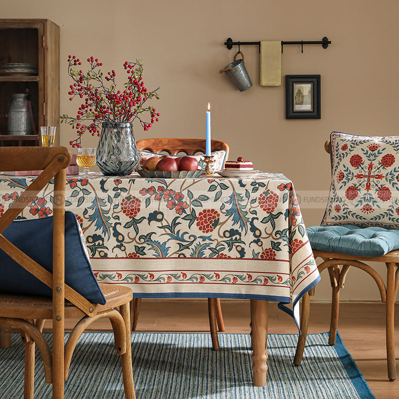 Puno Tablecloth Pastoral Vintage Cotton Linen Waterproof Table Clothes Puno Tablecloth Pastoral Vintage Cotton Linen Waterproof Table Clothes