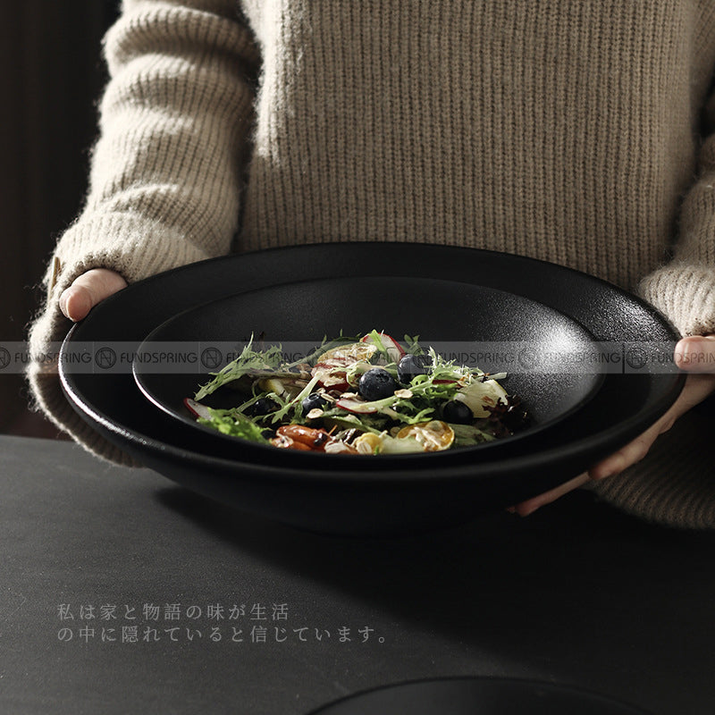 Black Tableware Hat Bowl Large Bowl Deep Soup Plate Serving Plate Black Tableware Hat Bowl Large Bowl Deep Soup Plate Serving Plate