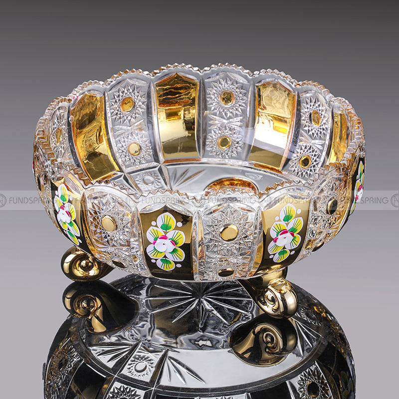 European Fruit Bowl Living Room Fashion Crystal Glass Fruit Plate European Fruit Bowl Living Room Fashion Crystal Glass Fruit Plate