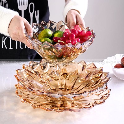 Sophisticated Crystal Elegance: Modern Glass Fruit Bowl for Living Room Sophisticated Crystal Elegance: Modern Glass Fruit Bowl for Living Room