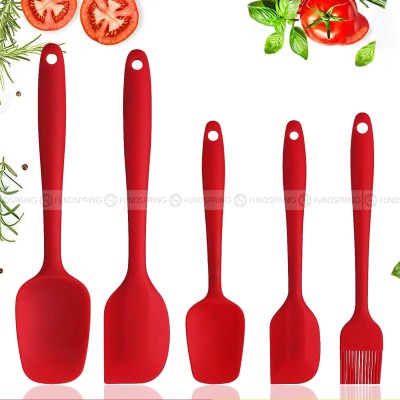 Versatile Set of 5 Silicone Baking Tools for Cake Cream, Spreading, and Mixing Versatile Set of 5 Silicone Baking Tools for Cake Cream, Spreading, and Mixing