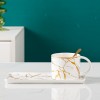 Contemporary Minimalist Marbled Coffee Cup for Stylish Afternoon Tea Snacking