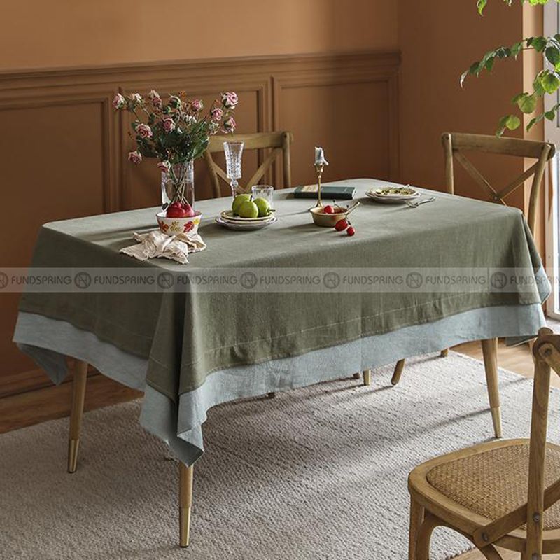 Combe Tablecloth Pastoral Solid Color Cotton Linen Table Clothes Combe Tablecloth Pastoral Solid Color Cotton Linen Table Clothes