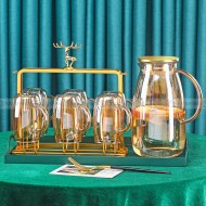 Glass Elegance: Heat-resistant Mug and Kettle Set in Sophisticated Brown Glass Elegance: Heat-resistant Mug and Kettle Set in Sophisticated Brown