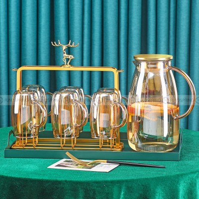 Glass Elegance: Heat-resistant Mug and Kettle Set in Sophisticated Brown Glass Elegance: Heat-resistant Mug and Kettle Set in Sophisticated Brown