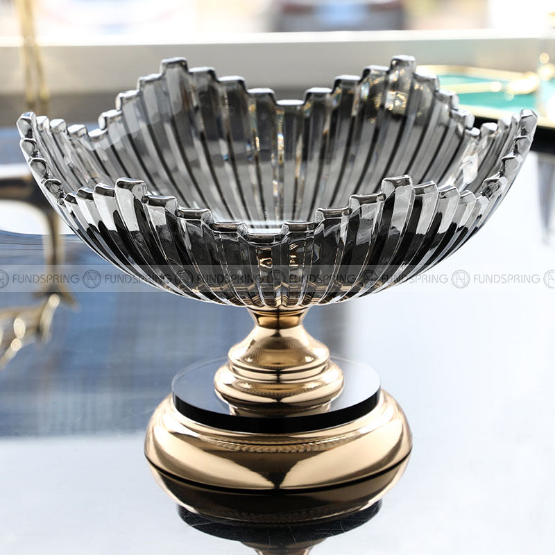 Euro Elegance: Glass Serving Bowl for Luxurious Living Room Decor Euro Elegance: Glass Serving Bowl for Luxurious Living Room Decor