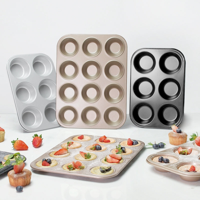 GlideBake Non-Stick Coating Baking Pan: Cupcake, Muffin, and Egg Tart Mold