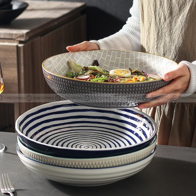 Nordic Minimalist Dinnerware Ceramic Basin Large Deep Soup Bowl 11.5'' Nordic Minimalist Dinnerware Ceramic Basin Large Deep Soup Bowl 11.5''