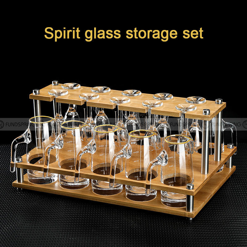 Spirit Dispenser Set Glass Set of 21 With Rack Baijiu Glass With Rack Spirit Dispenser Set Glass Set of 21 With Rack Baijiu Glass With Rack