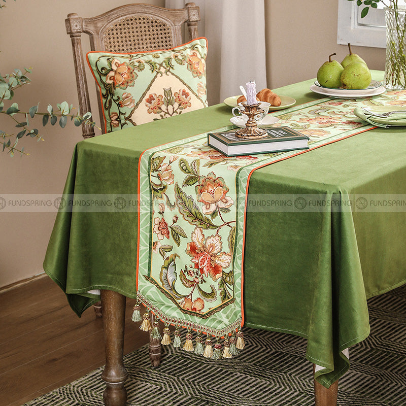 Santa Tia Table Runner Desk Cover Towel Decorative Velvet Table Cover Santa Tia Table Runner Desk Cover Towel Decorative Velvet Table Cover