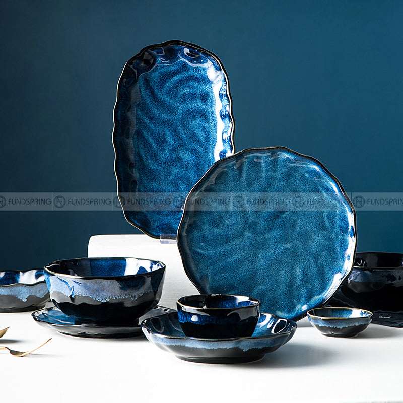 Kiln Under glazed Ceramic Tableware Creative Lotus Leaf Tableware Set Kiln Under glazed Ceramic Tableware Creative Lotus Leaf Tableware Set