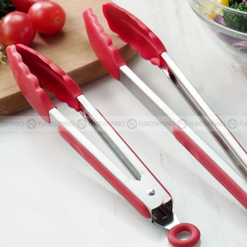 Food Clips Stainless Steel Bread Food Tongs Outdoor BBQ Tools