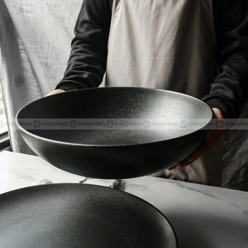 Black White Frosted Dinner Plate Large Serving Plate Display Plate Black White Frosted Dinner Plate Large Serving Plate Display Plate