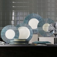 Carll Solar Series Dinnerware Collection Ceramic Blue/White Plate Carll Solar Series Dinnerware Collection Ceramic Blue/White Plate
