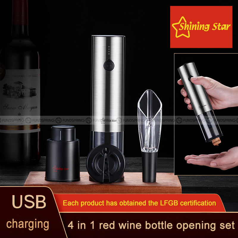 Red Wine Corkscrew Electric Corkscrew Automatic Corkscrew 4-piece Set