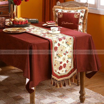 Red Shield Table Runner Light Luxury Table Cover Decorative Cloth