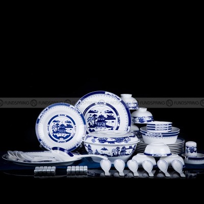 Pavilion Sycamore Tableware Blue And White Ceramic Dinnerware 46 Pcs Pavilion Sycamore Tableware Blue And White Ceramic Dinnerware 46 Pcs