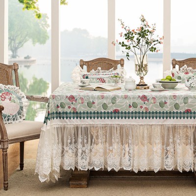 Suzdar Tablecloth Lace Stitching Edge Table Cover Waterproof Cloth Suzdar Tablecloth Lace Stitching Edge Table Cover Waterproof Cloth