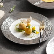 Designer Tableware Collection Weiss Series Sliver/White Dinner Plate Designer Tableware Collection Weiss Series Sliver/White Dinner Plate