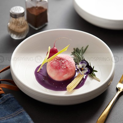 Weiss Series Dinner Ware White Drum Bowl Ceramic Salad Bowl Weiss Series Dinner Ware White Drum Bowl Ceramic Salad Bowl