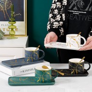 Contemporary Minimalist Marbled Coffee Cup for Stylish Afternoon Tea Snacking Contemporary Minimalist Marbled Coffee Cup for Stylish Afternoon Tea Snacking