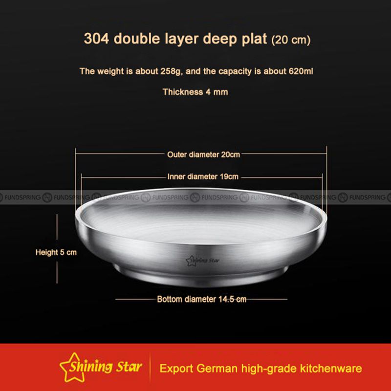 304 Stainless Steel Plate Heat Insulation Double Layer Thickened Bowl 304 Stainless Steel Plate Heat Insulation Double Layer Thickened Bowl