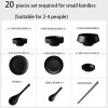 Frosted Tableware Set Black Ceramic Dinnerware Combination Frosted Tableware Set Black Ceramic Dinnerware Combination