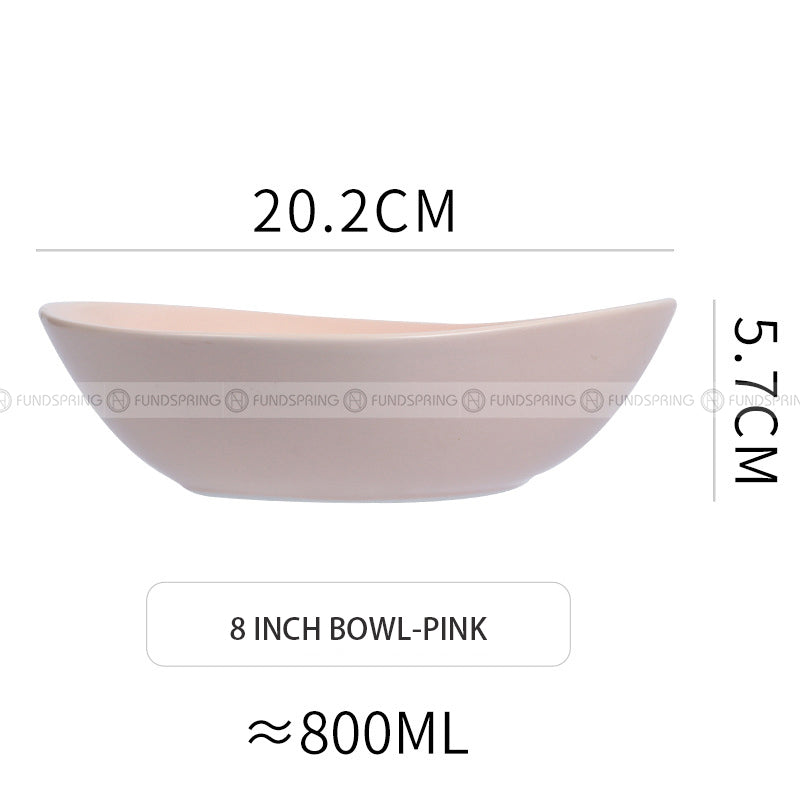 Japanese Ceramic Tableware Irregular Matte Ramen Bowl Deep Salad Plate Japanese Ceramic Tableware Irregular Matte Ramen Bowl Deep Salad Plate