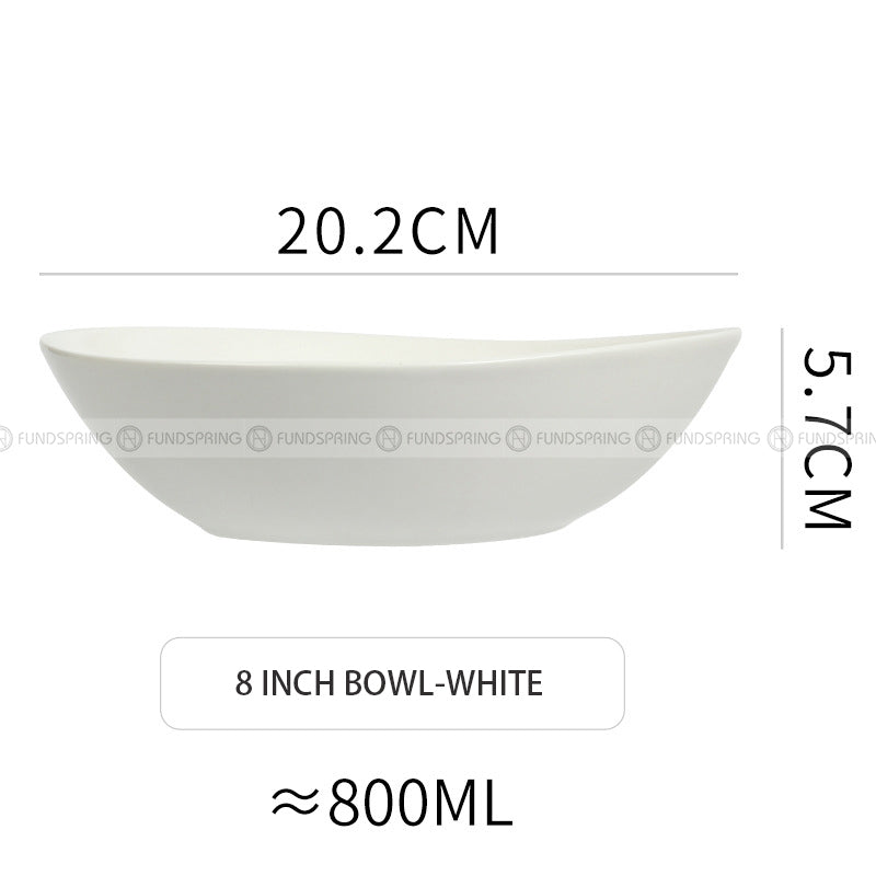 Japanese Ceramic Tableware Irregular Matte Ramen Bowl Deep Salad Plate Japanese Ceramic Tableware Irregular Matte Ramen Bowl Deep Salad Plate