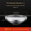 304 Stainless Steel Plate Heat Insulation Double Layer Thickened Bowl
