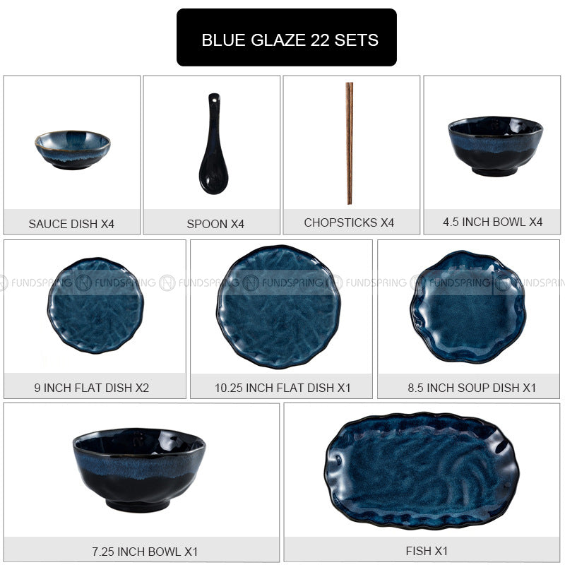 Kiln Under glazed Ceramic Tableware Creative Lotus Leaf Tableware Set Kiln Under glazed Ceramic Tableware Creative Lotus Leaf Tableware Set