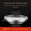 304 Stainless Steel Plate Heat Insulation Double Layer Thickened Bowl
