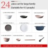 Nordic Morandi Matte Dinnerware Pink/White/Grey Ceramic Tableware Set Nordic Morandi Matte Dinnerware Pink/White/Grey Ceramic Tableware Set