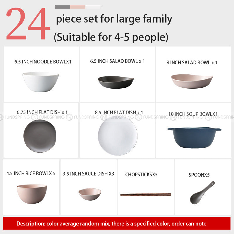 Nordic Morandi Matte Dinnerware Pink/White/Grey Ceramic Tableware Set Nordic Morandi Matte Dinnerware Pink/White/Grey Ceramic Tableware Set