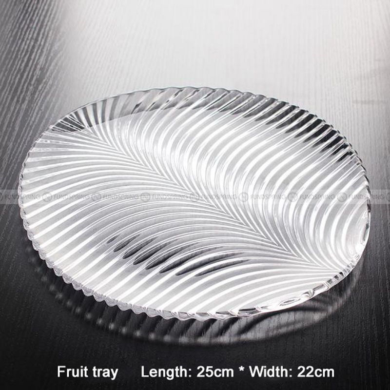 Leaf Pattern Crystal Glass Bowl And Plate Fruit Bucket Salad Bowl Leaf Pattern Crystal Glass Bowl And Plate Fruit Bucket Salad Bowl