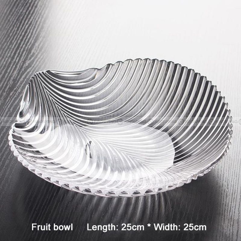 Leaf Pattern Crystal Glass Bowl And Plate Fruit Bucket Salad Bowl Leaf Pattern Crystal Glass Bowl And Plate Fruit Bucket Salad Bowl