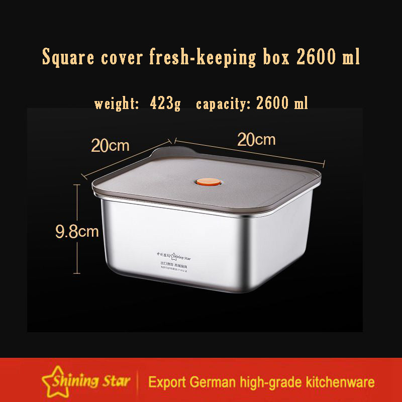 304 Stainless Steel Fresh-keeping Box Sealed Food Storage Box With Lid 304 Stainless Steel Fresh-keeping Box Sealed Food Storage Box With Lid