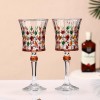Gyro Decanter with Painted Diamond Colored Wine Glass Wine Deck Set Engraved Glass Gyro Decanter with Painted Diamond Colored Wine Glass Wine Deck Set Engraved Glass