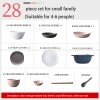 Nordic Morandi Matte Dinnerware Pink/White/Grey Ceramic Tableware Set Nordic Morandi Matte Dinnerware Pink/White/Grey Ceramic Tableware Set